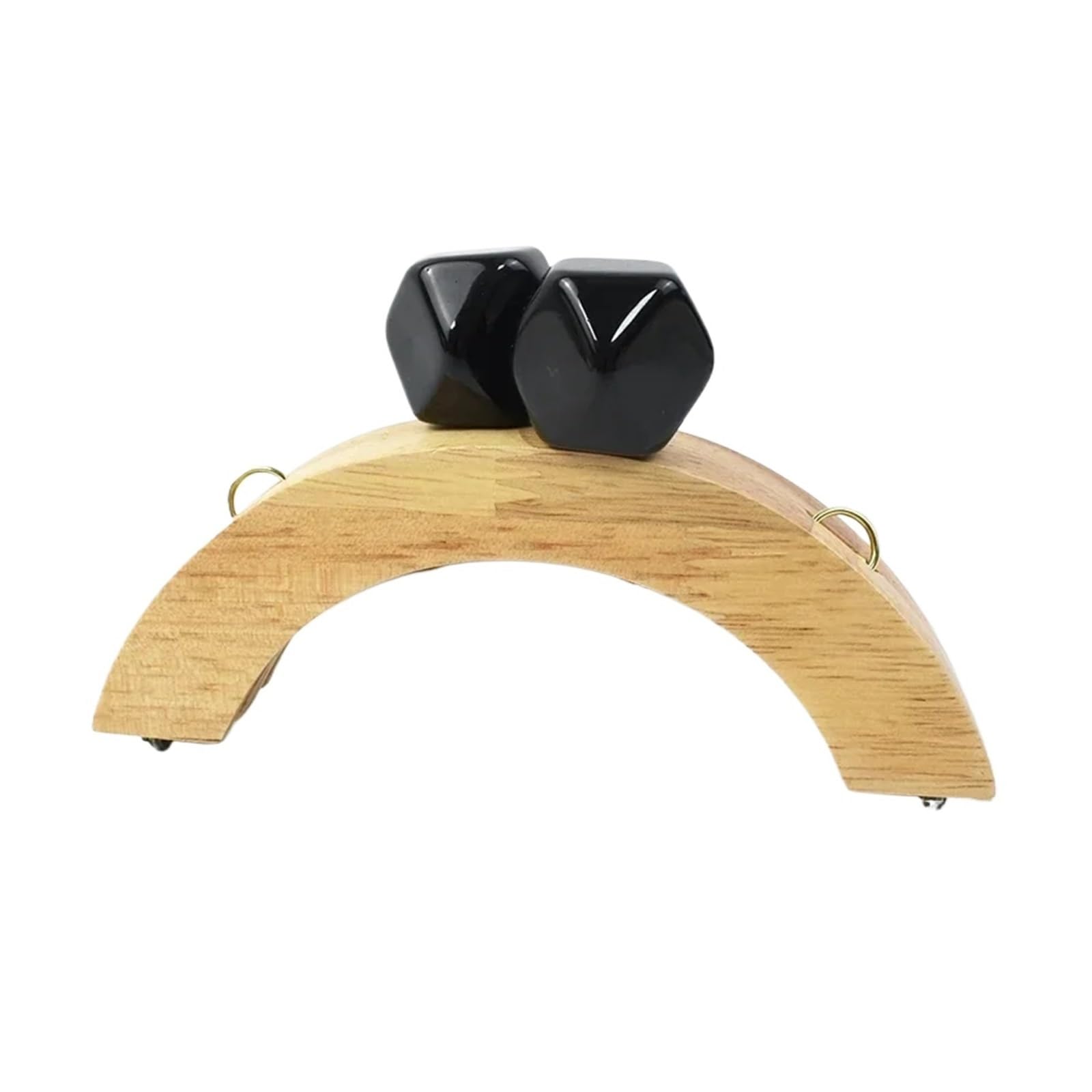 PVUVTNAHW 1Pc 14cm Wooden Purse Handle Colored Beads Mini DIY Bag Frame Kiss Women Handbag Closure Clasp Handmade Accessories(Black)