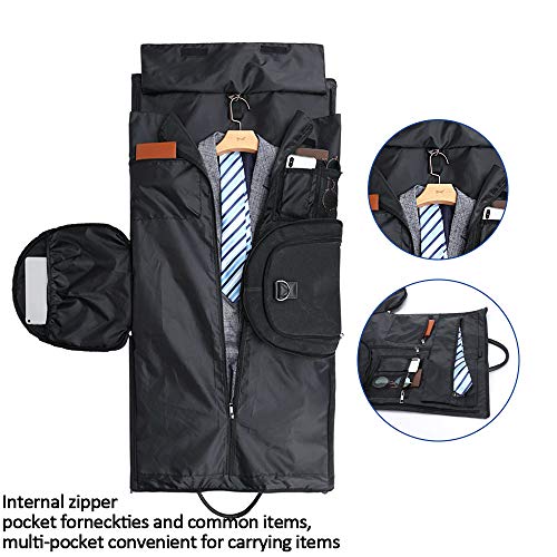 RUIMA Carry on Travel Duffel Garment Bags 2 in 1 Convertible Foldable Shoulder Strap Handing Waterproof Suit Luggage Carrier Oxford for Men-(Blue)