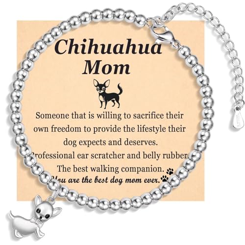 EPVIDO Dog Mom Gifts for Women Chihuahua Bracelet for Dog Lovers Jewelry for Birthday,...