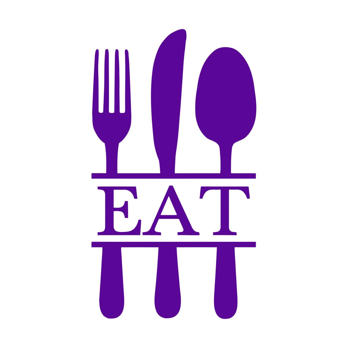 Eat Fork Knife Spoon Wall Decal Kitchen Utensils Dining Room Utensils Wall Sticker Bistro Kitchen Decor Vinyl wall Decor Small - 24x42cm — image 1