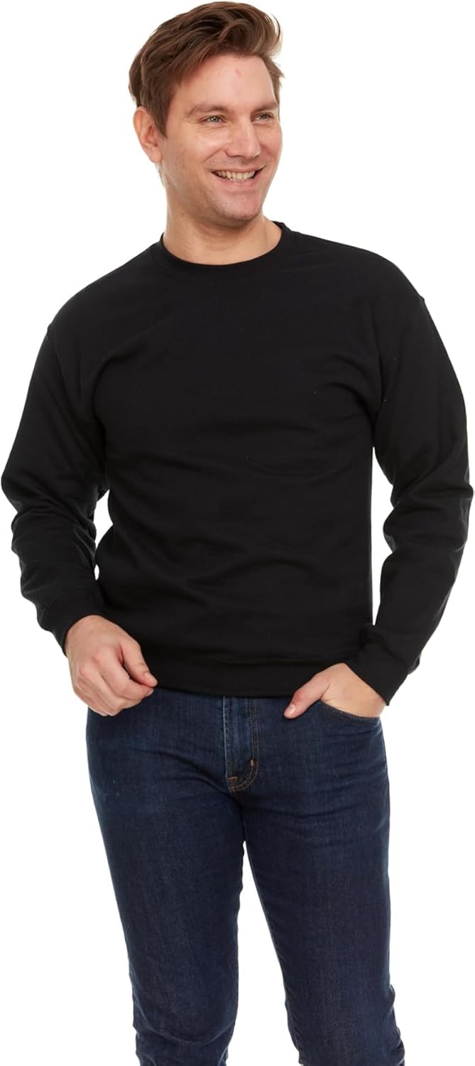 BILLIONHATS Mens Crewneck Sweatshirts in Bulk, Cotton, Wholesale Screenprinting Sweat Shirts For Men, Layer Shirt - Image 2