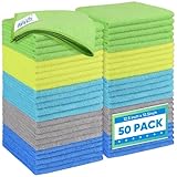 HOMEXCEL Microfiber Cleaning Cloth 50 Pack, 12.5 x 12.5 inch Microfiber Towels for Cars, Ultra Absorbent Car Washing Cloth, Lint Free Streak Free Cleaning Rags for Car, Kitchen, and Window, Multicolor