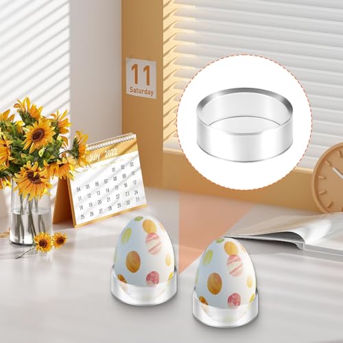 18 Stück Acryl Ringe Ball, 3 Größen Acryl Ballhalter Klar Ring Kugel Kugel Stand Rund Kunststoff Ring Ständer, Rund Display Sockel Staffelei Ballständer Für Golfball Tennis Murmeln Sammlungen Ball