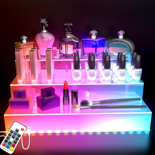 Transparenter Display-Ständer mit LED-Licht, 30,5 cm, Acryl-Organizer...