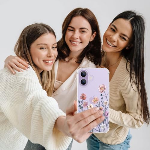 ilnehc for iPhone 17 Case,[3 in 1] with Screen Protector & Camera Lens Protector, Flower Pattern Design,Clear Soft Shockproof Slim Floral Phone Cover for Women Girls 2025 6.3" (Floratopia/Colorful) by ilnehc - Used condition - Image 6