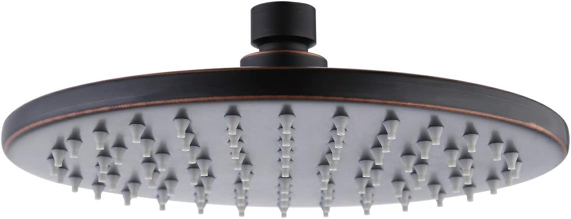 KES ALL Metal Rain Shower Head 8-Inch Rainfall Showerhead Fixed Mount Stainless Steel Swivel Ball Adjustable Oil Rubbed Bronze J203S8-ORB