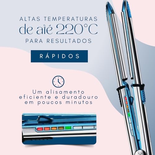 Chapinha Prancha Alisadora 220 Graus 2 Em 1 Liso e Cacheado Tecnologia Titanium Para Escovas Progres