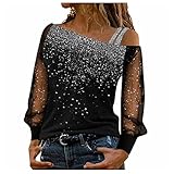 【Design】 Spitze mit langen Ärmeln, sexy Spitzenoberteil, einzigartiger, aber schmeichelhafter und eleganter Stil, lässt Sie schicker und charmanter aussehen und sich von der Masse abheben.