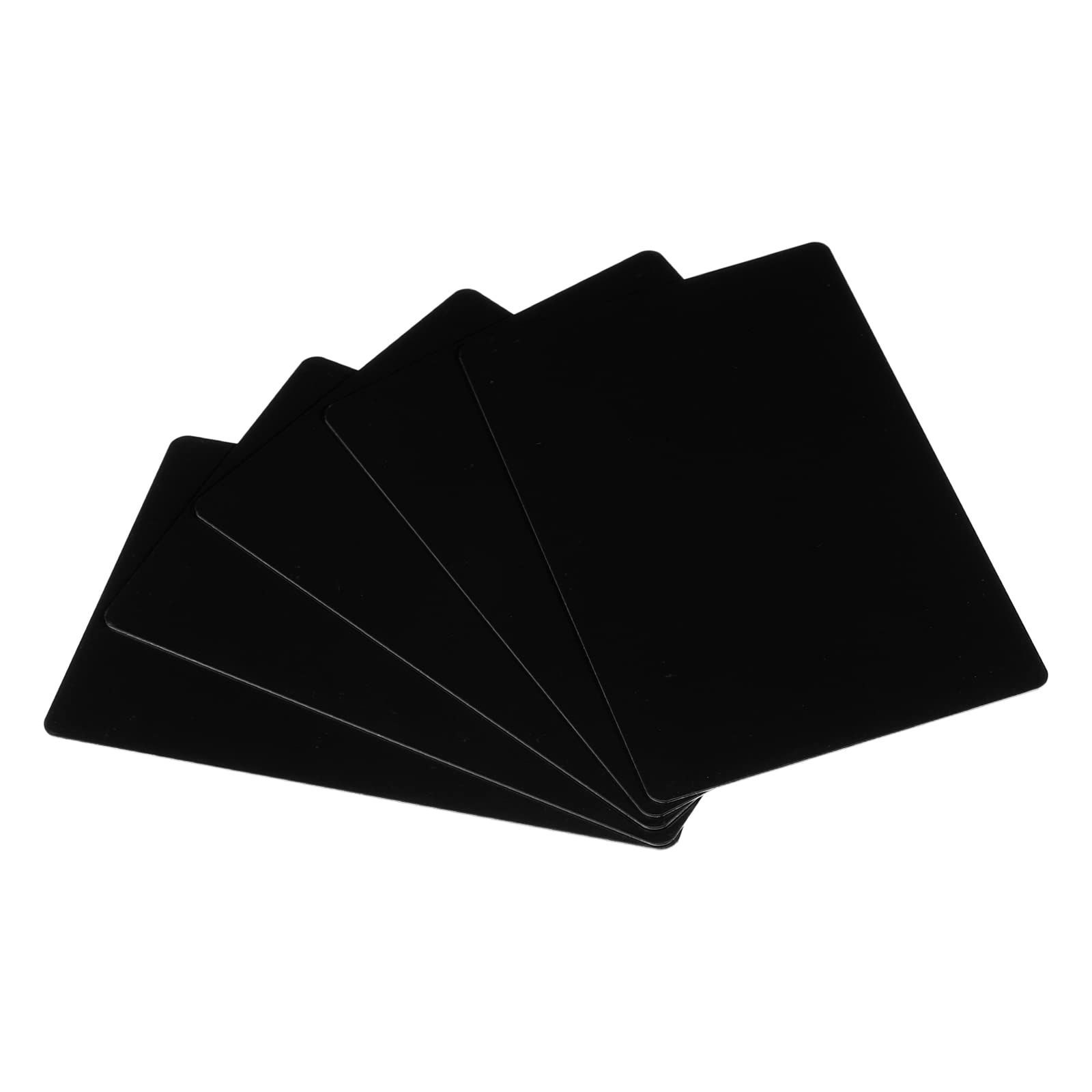 PATIKIL 0.45mm Metal Business Cards, 5 Pack Blank Name Card Laser Engraving Aluminum for DIY Gift Cards, Black