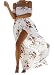 Women Boho Style Off Shoulder Beach Summer Long Dress (white, L)