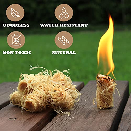 Image of Wood Wool Fire Starter for Fireplace Wood Stove Camp Fire Pit, Quick Light Camping Fire Lighter, Non Toxic Grill Charcoal Starter Cubes 50 PCS