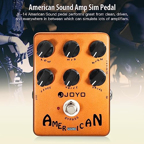 Image of JOYO American Tube Amp Simulator & Preamp Guitar Pedal, 6-Knob Control with Built-in Cab Sim for Electric Guitar, Bypass (JF-14)