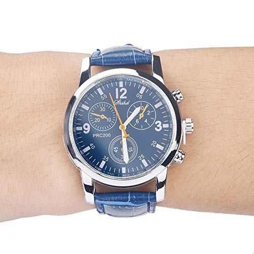 Neutral Wrist Leather Glass Blue- Watch Simulates Strap Quartz Epidermal Men's Watch Workout Watch For Men #TOP2