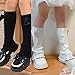 WEISUYUUS Knit Leg Warmers with Bow for Girls Soft Breathable Loose Socks Fashionable Warm Socks Suitable for 3-10 Years Old