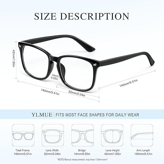 Image of Blue Light Blocking Glasses Gaming Filter Transparent Square Eyeglasses for Eye Protection Men Women, Computer /Tablet /Laptop /Mobile /TV, Anti-blue & Anti eyestrain (Clear White)