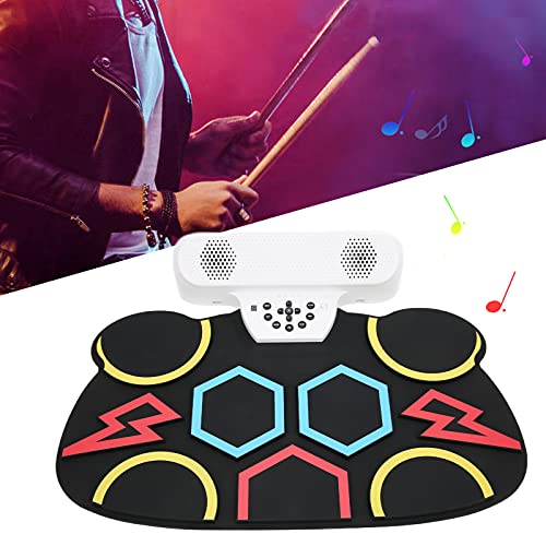 Roll-up drum draagbare coole dubbele hoorn elektronische drumset oefenpad drumkit zwart - Image 6