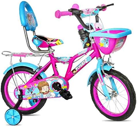 Allwyn Flyer 1407 Single Speed 14T with Side Wheel Bicycle for Kids 2-5 Years - (Pink)