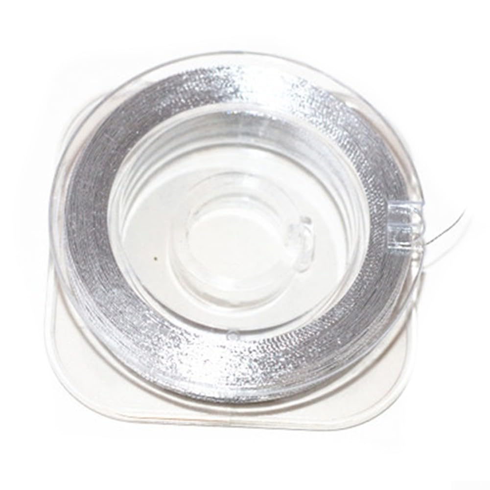 Rod Building Thread 50m Coated Polyester Binding Cord for Fishing Rod Guide Wrapping & Repair, Custom Rod Maker Supplies(300D silver)