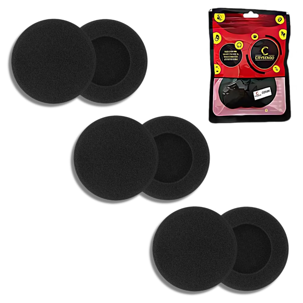 Crysendo 55mm Foam Ear Pads for Sennheiser PX Headphones, 5mm, 3 Pairs