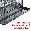Extra Large Double Stackable Wrought Iron Chew-Proof Ferret Chinchilla Sugar Glider Small Animal Cage with Washable Tray and Removable Rolling Stand