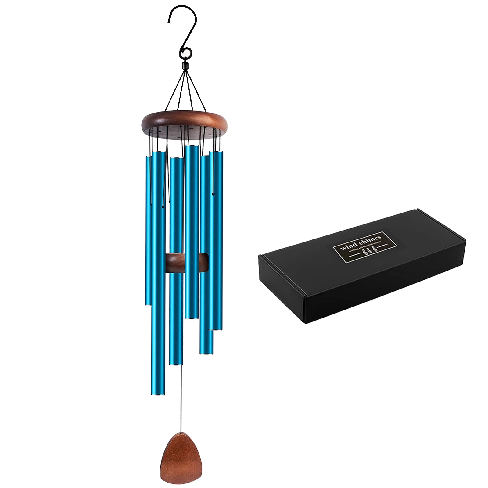 Gwindrise Wind Chimes Deep Tone, Large Wind Chimes for Outside, Aluminum Wind Chime for Outdoor Garden Decor, Soothing Sound When Relaxing, for Mom, Father, Grandma, Friends... Blue