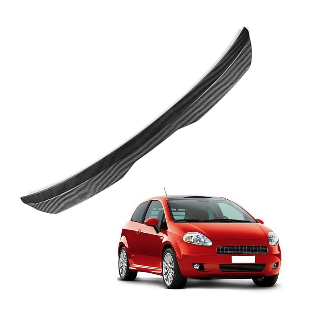 Auto Spoiler Posteriori per Fi-at Grande Punto Abarth Hatchback 2007 2008 2009 2010 Nastro Installare Adesivo,ABS Alettone Tetto Posteriore Tuning Ala Styling Accessori,B/Carbon Fiber