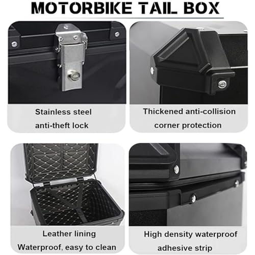 BaúL superior universal para motocicleta, 45/55/65/80/100 L, caixa traseira para motociclo / viagem