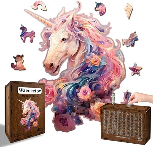 Wooden Jigsaw Puzzles for Adults, Unicorn Jigsaw Puzzles 165 Piec...