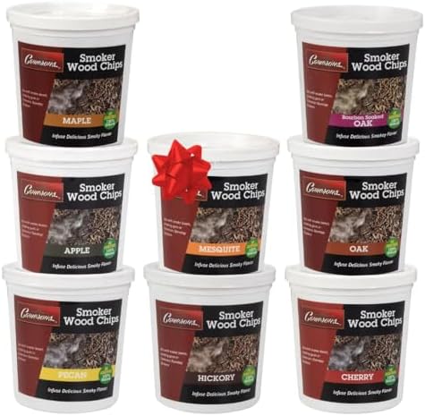 Wood Smoking Chips - Oak, Apple, Cherry, Pecan, Maple, Bourbon, Hickory, and Mesquite Stovetop Smoker Value Pack - Set of 8 Resealable Pints