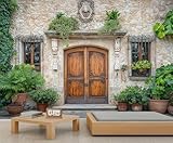 European Style 3D Wallpaper, Imitation Door Wall Mural, Large Photo Murals for Renters Living Room Bedroom Corridor TV Background Decor - 98.4