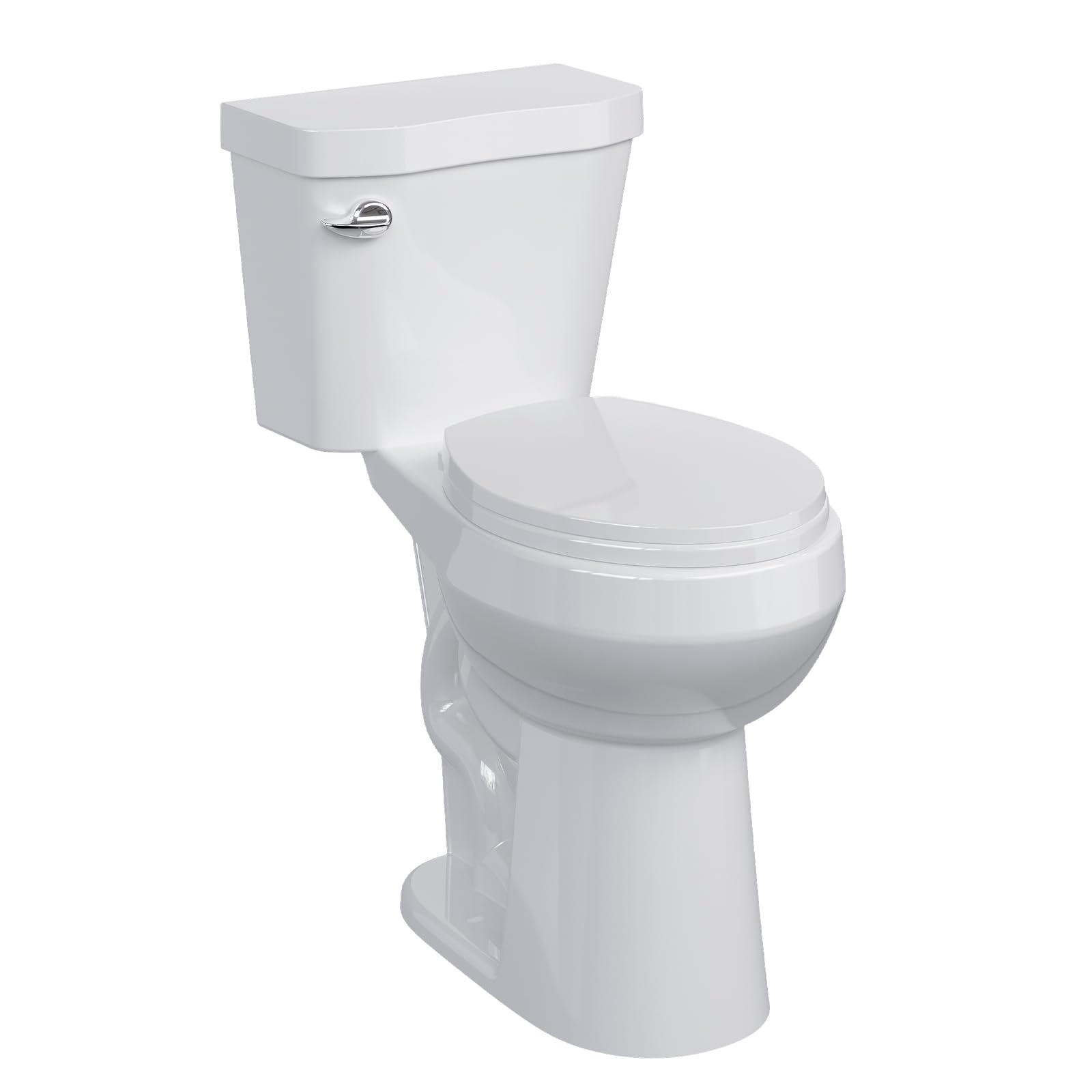 GarveeTech Two-Piece Toilet, 21 Inch Height, Round Bowl for Bathrooms with Soft Close Seat, Extra Tall Height Toilet with 1.28 Siphonic Flush, 12 Inch Rough In