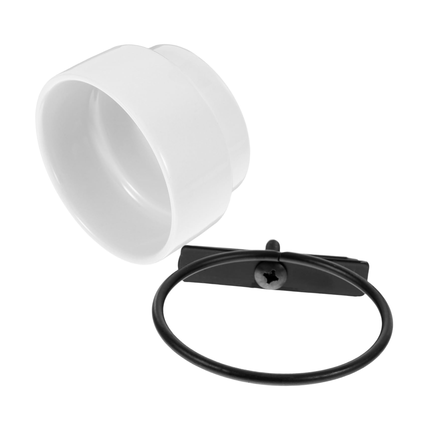 Ceramic Parrot Feeder Bowl for Feeding and Watering, White Cage