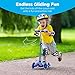 Best Choice Products Kids Mini Kick Scooter Toy w/Light-Up Wheels, Height Adjustable T-Bar, Foot Break - Blue