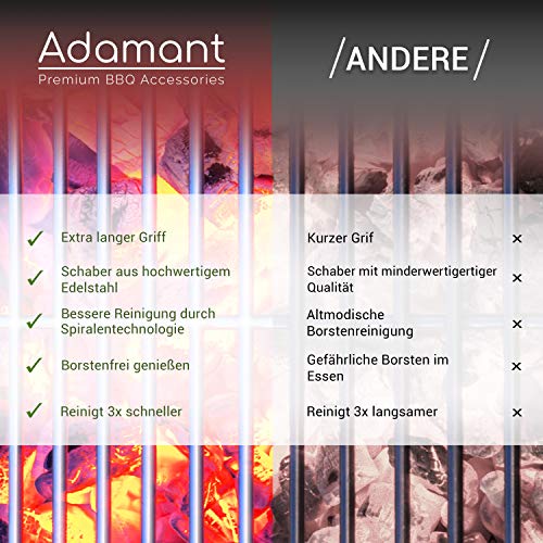 Adamant spazzola per barbecue in acciaio inox