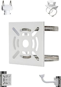 Universal Wall Mounting Bracket with 2 Loops | Vertical Pole Mount Adapter for CCTV Security Camera PTZ Dome Indoor Outdoor AP Access Point Client CPE