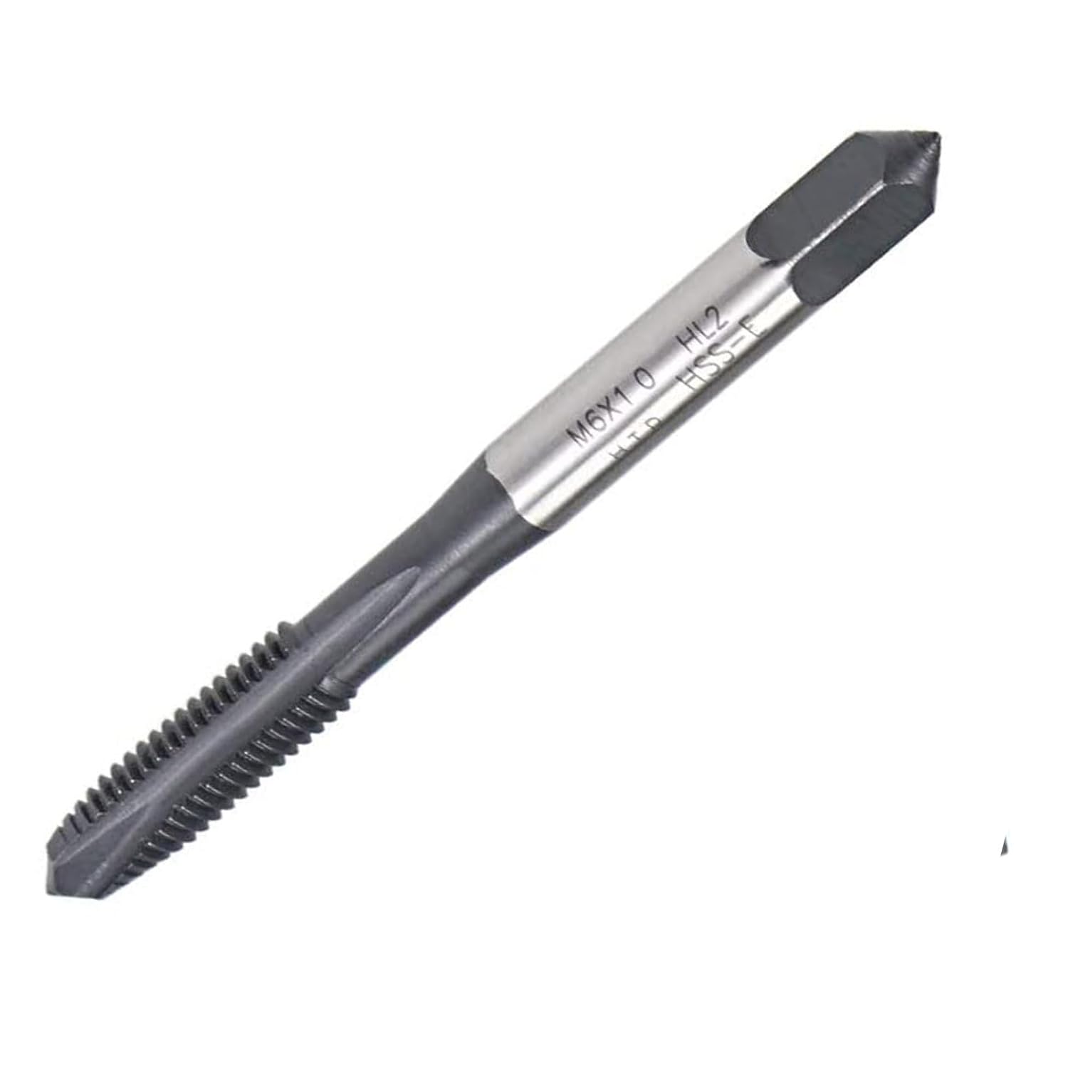 Spiral Point Threading Tap for Thread Repair H2 Tolerance High Speed Steel TICN Coated Round Shank with Square End Metric Screw Taps Tapping M6 x 1.0mm 2pcs