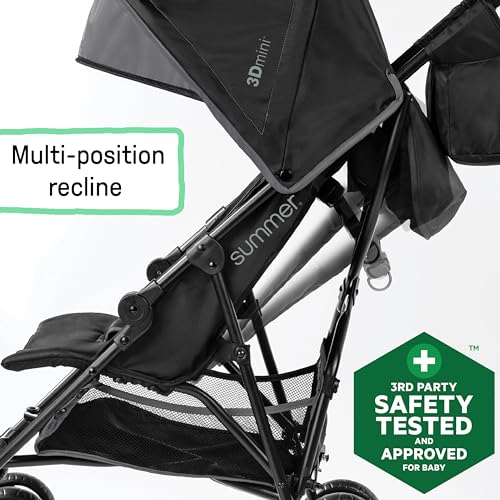 Ingenuity 32873 Summer Infant, 3D Mini Convenience Stroller – Lightweight Stroller With Compact Fold Multiposition Recline Canopy thumb #3
