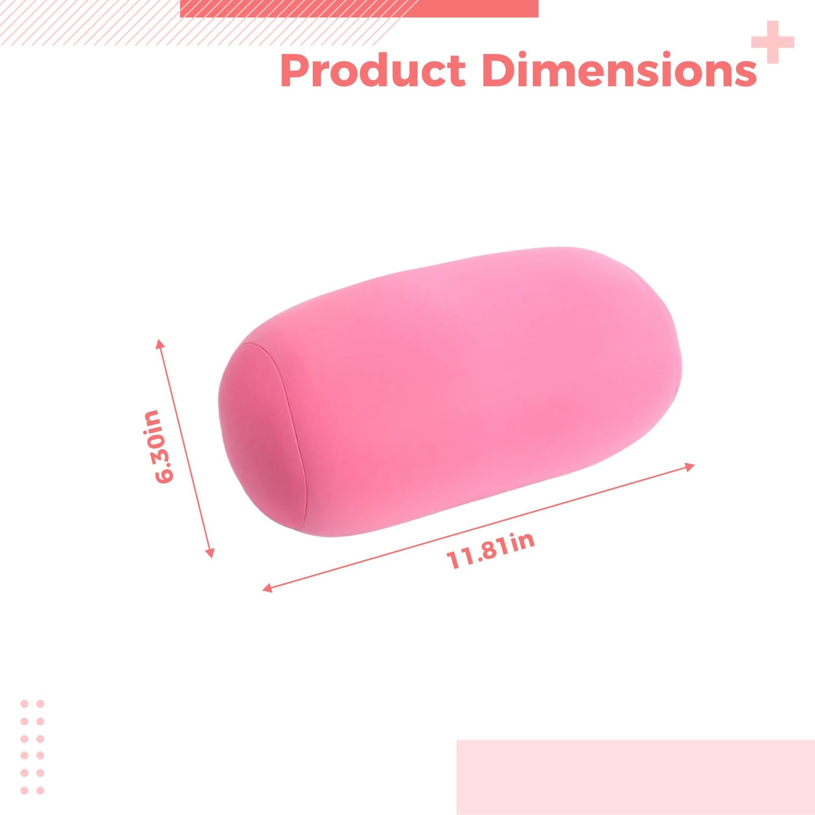 Zestaw poduszek pod kark, 11.8 in / 30 cm, okrągła poduszka do drzemki z elastyczną poszewką w jednolitym kolorze, wszechstronna, do domu, samochodu, biura, 2 szt