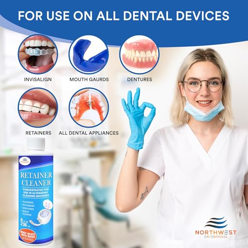 NORTHWEST ENTERPRISES Ultrasonic Retainer Cleaner Solution Concentrate for Ultrasonic Machines - Cleans Mouthguards, Invisalign & Nightguards - Odor, Stain & Discoloration Remover (8 oz) - Thumbnail 2