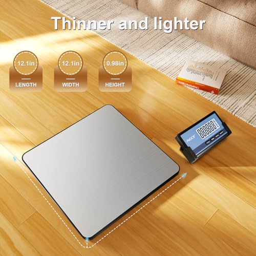 ACCT Drahtlos Paketwaage 440 lb/200 kg – Briefwaagen mit Tara- und Haltefunktion, hohe Genauigkeit von 0,02 lb/10 g – inklusive Batterien und USB-Kabel für Lager, Pakete, Gepäck
