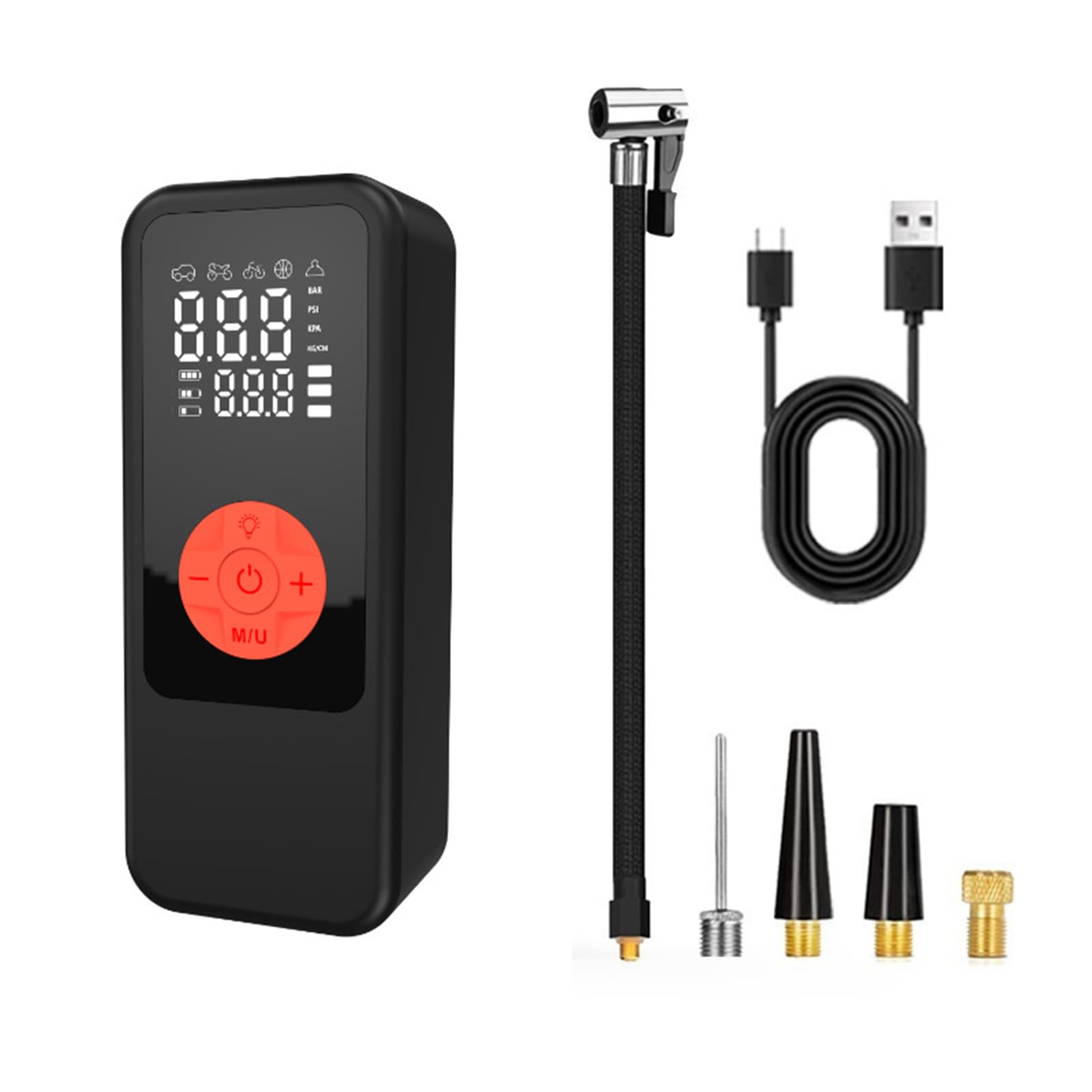 Tire Inflator Portable Air Compressor 72W Pumps Accurate Pressure LCD Display Car Bike Tire Inflator Compressor