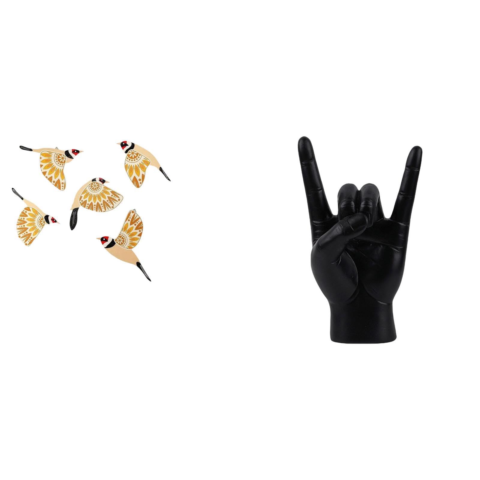 SECRET DESIRE Wooden Bird Wall Art Ornament and Rock Hand Gesture Statue Creative Sculpture for Housewarming Gift Bedroom Office Apartment Restaurant Decor Versatile Collectible|Home D?©cor|Figurines-image-49
