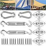 toldo vela lateral 【GRAN CAPACIDAD DE CARGA】El kit de hardware Sun Shade resiste muy bien el clima y los vientos fuertes. Para evitar que el sol navegue, lo arrastre un viento veloz o se verá afectado por las condiciones climáticas adversas. Haz tus velas de sombra más estables.