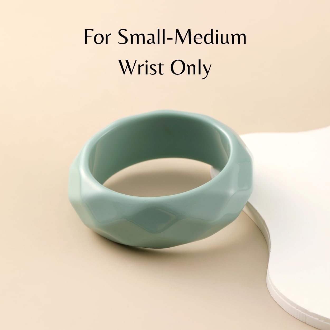 Viva Joya Faceted Resin Acrylic Bangle Bracelet for Women, Chunky Statement Wide Bold Plastic Geometric Transparent Jewelry, Brown Green Light Blue Orange - Image 2