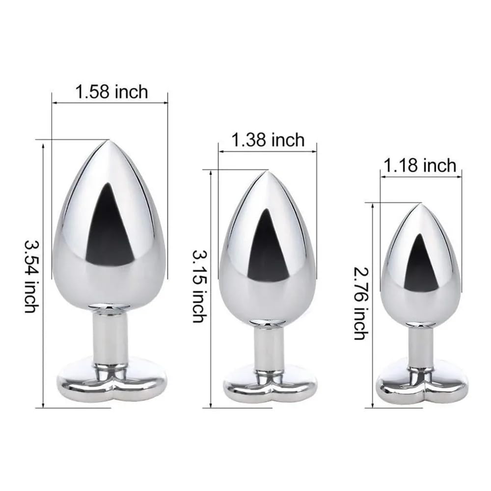 Plug per ano a 3 Pezzi, Set di Giocattoli S+ M+ L, Diamanti a Cuore Deluxe, Blu