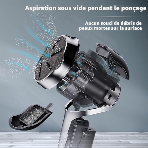 Rapeuse pieds electrique rechargeable avec 3 tetes et 2 vitesses - 4