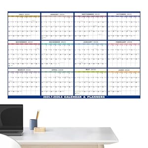 Glugahrif 2025/2026 Abwischbarer Wand-Jahreskalender