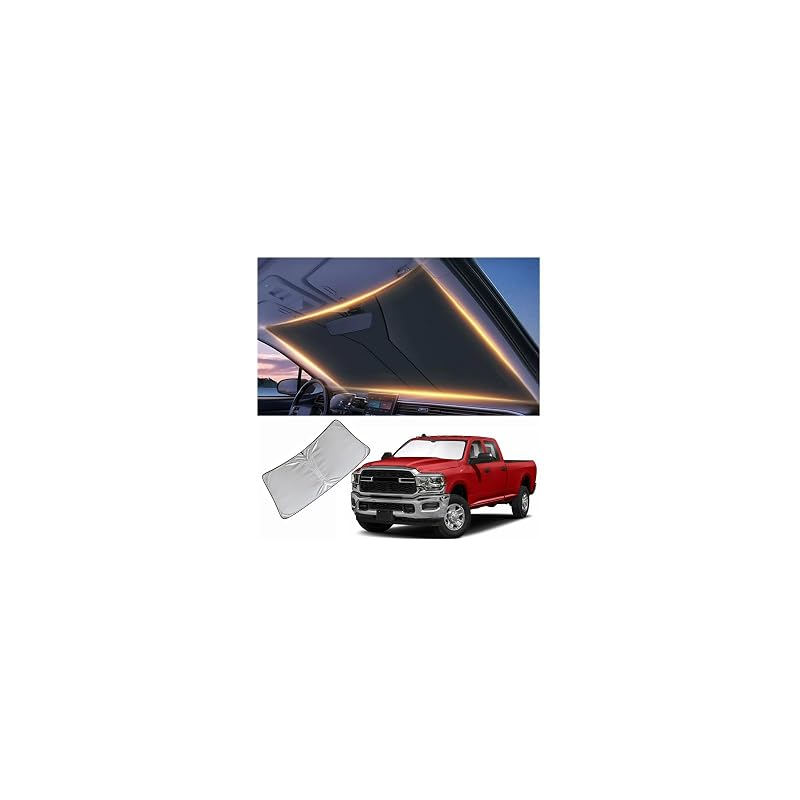 Protetor solar para para-brisa LZYYQX compatível com Dodge RAM 2500 e 3500 2010–2025