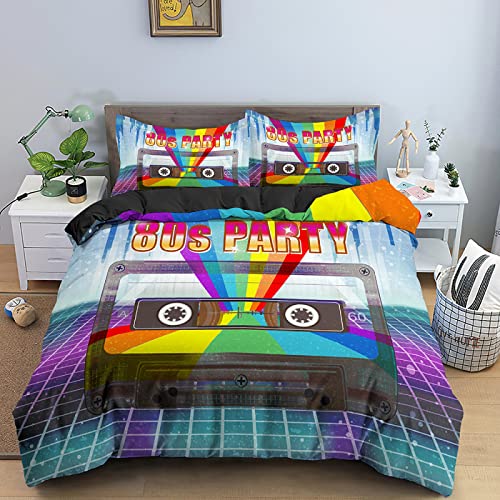 LSYW Double Duvet Set Gray Cassette Double Bed Duvet Cover Set for Children Aldult with Zipper Closure Breathable Hypoallergenic Microfiber Quilt Cover 78.7x 78.7 + 2 Pillowcases 19.7x 29.5
