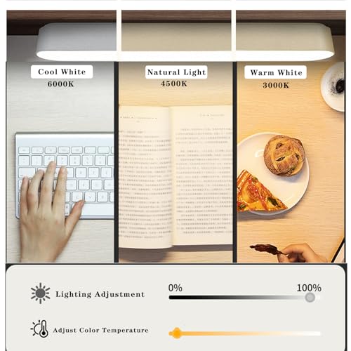 Image of Desk Lamp,Learning Lamp Bunk Bed Lights, 3 Lighting Modes Rechargeable Adjustable Brightness, 20 Led Wall Mounted Reading Lights for Learning Read, Office Lighting, Home, Outdoors (White)